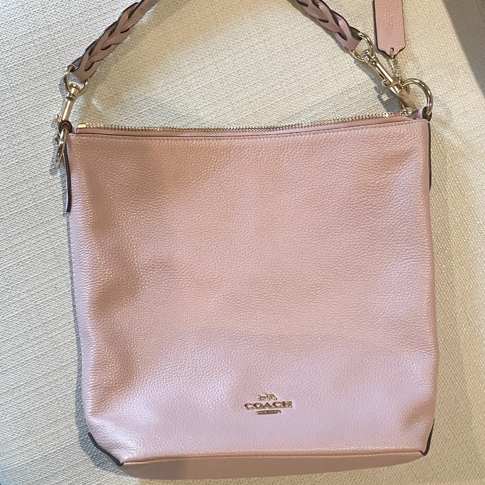 Coach ~ Pink pebbled leather shoulder bag